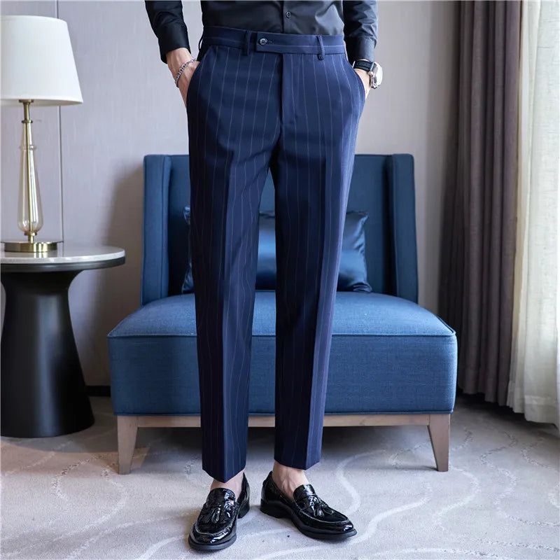 Pinstripe Suit Trousers for Men Verno